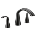 Moen Glyde Matte black two-handle roman tub faucet MT373BL